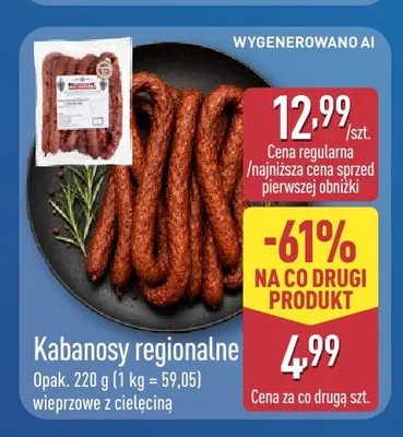 Kabanosy regionalne wieprzowe z cielęciną promocja w Aldi