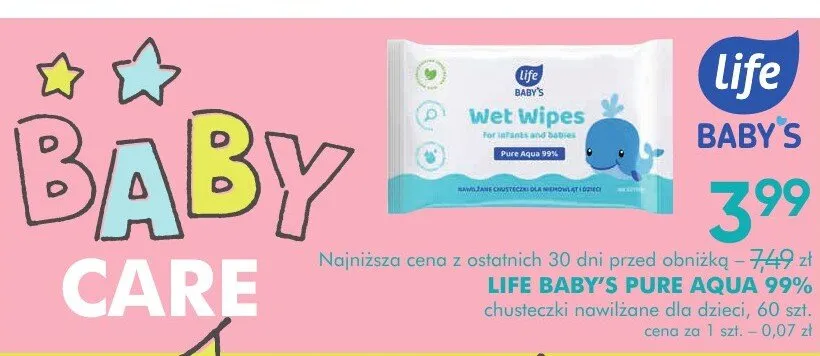 Chusteczki nawilżane dla dzieci, 60 szt. promocja w Super-Pharm