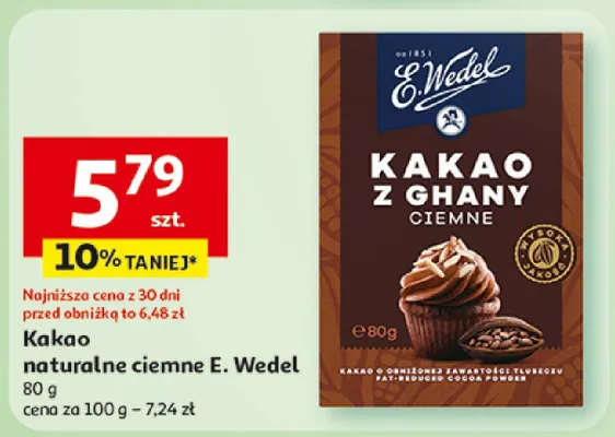 Kakao naturalne ciemne promocja w Auchan