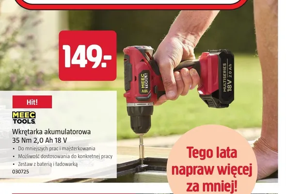 Wkrętarka akumulatorowa Meec Tools promocja w Jula