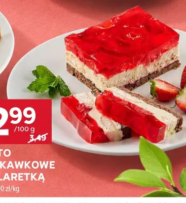 Ciasto truskawkowe z galaretką Bizon promocja w Stokrotka
