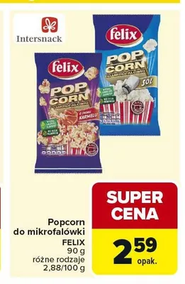 Popcorn do mikrofalówki Felix sól promocja w Carrefour