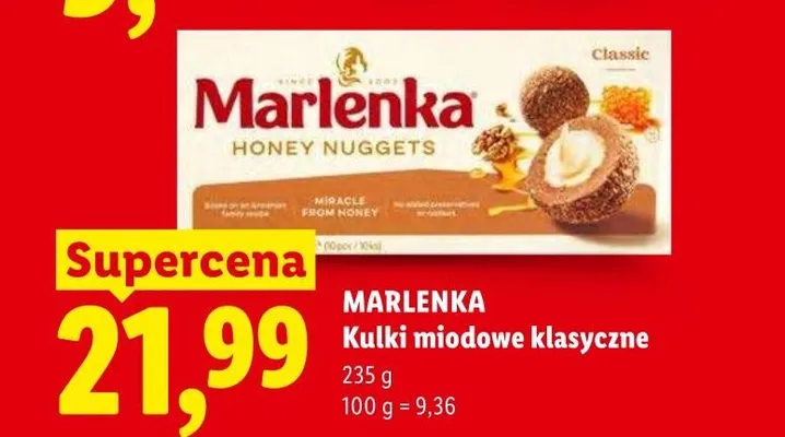 Kulki miodowe klasyczne Marlenka promocja w Lidl