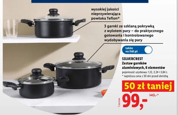 Zestaw garnków aluminiowych Silvercrest promocja w Lidl