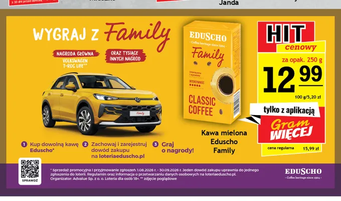 Kawa mielona Eduscho Family promocja w Gram Market