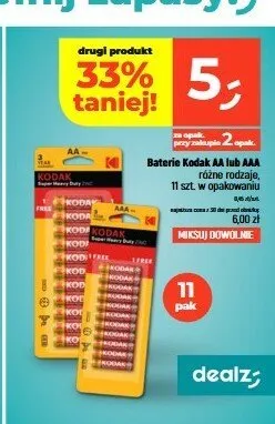 Baterie Kodak Super Heavy Duty AA 11-pak promocja w Dealz