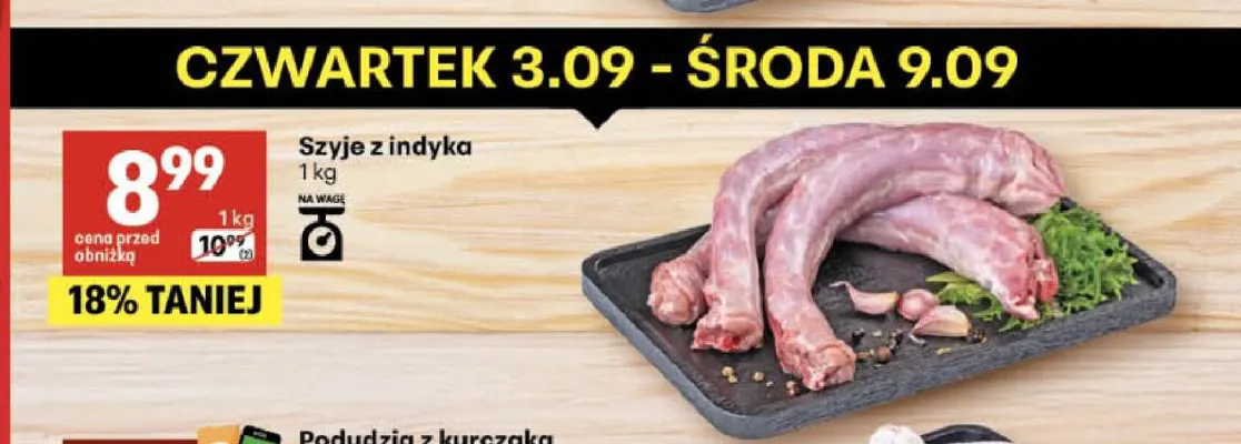 Szyje z indyka promocja w Delikatesy Centrum