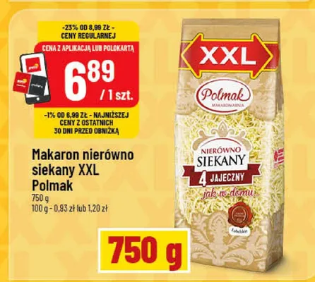 Makaron nierówno siekany XXL promocja w POLOmarket
