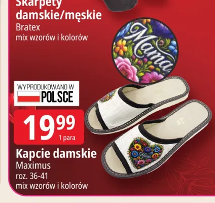Kapcie damskie Maximus promocja w Leclerc