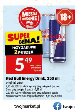 Napój energetyczny Red Bull Energy Drink original promocja w Twój Market