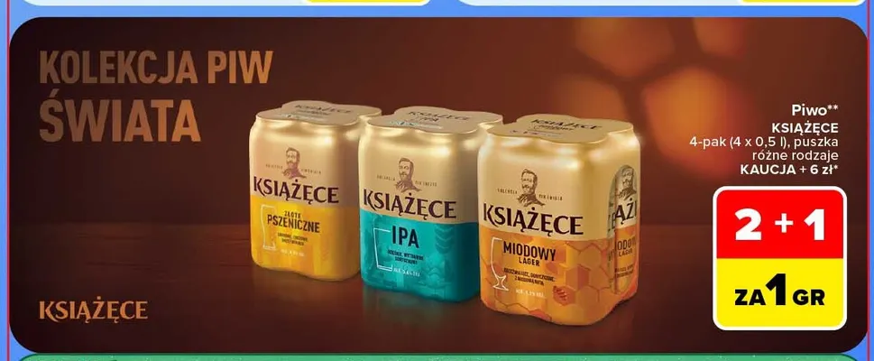 Piwo Książęce 4-pak promocja w Carrefour