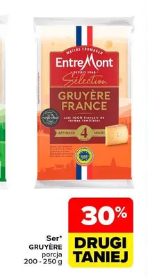 Ser Gruyère porcja Entremont promocja w Carrefour Market