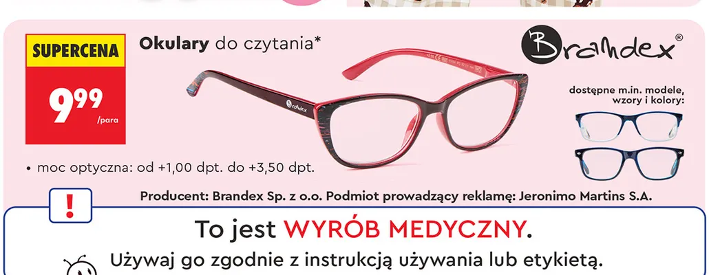 Okulary do czytania Brandex promocja w Biedronka
