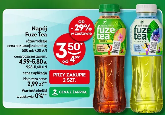 Napój Fuze Tea o smaku borówki i lawendy promocja w Żabka