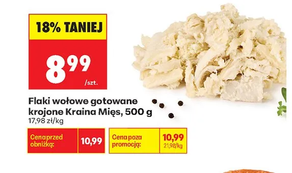 Flaki wołowe gotowane krojone Kraina Mięs promocja w Biedronka