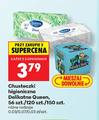 Chusteczki higieniczne Delikatne Queen promocja w Biedronka