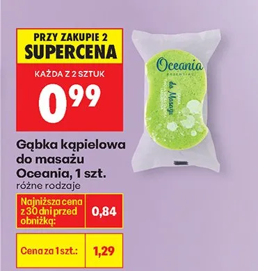 Gąbka kąpielowa do masażu różne rodzaje promocja w Biedronka