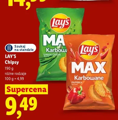 Chipsy karbowane zielona cebulka SUN SNACKS promocja w Lidl