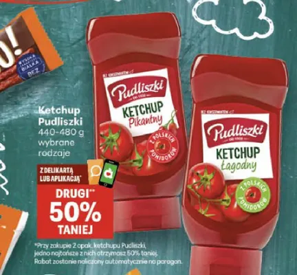 Ketchup pikantny Pudliszki promocja w Delikatesy Centrum