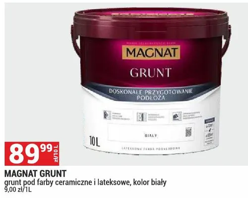 Magnat Grunt pod farby ceramiczne i lateksowe kolor biały promocja w Merkury Market