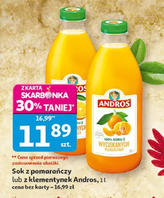 Sok z pomarańczy lub z klementynek promocja w Auchan