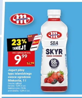 Jogurt pitny Skyr owoce ogrodowe Mlekovita promocja w Twój Market
