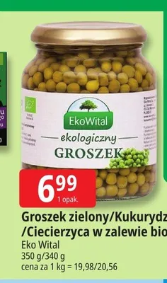 Groszek zielony w zalewie bio EkoWital promocja w Leclerc