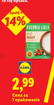 Ryż biały długoziarnisty Kuchnia Lidla 4-pak 150 g promocja w Lidl