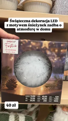 Dekoracja LED Pepco Festive śnieżynki promocja w Pepco