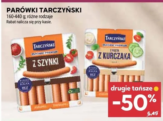 Parówki tarczyński różne rodzaje promocja w Stokrotka