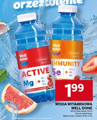 Woda witaminowa Well Done Active Grapefruit promocja w Stokrotka