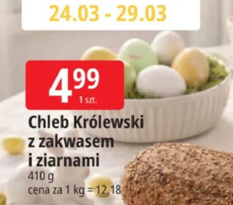Chleb Królewski z zakwasem i ziarnami promocja w Leclerc