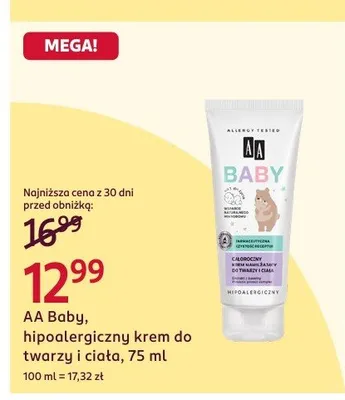 Hipoalergiczny krem do twarzy i ciała promocja w Rossmann