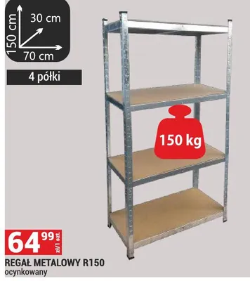 Regał metalowy R150 ocynkowany promocja w Merkury Market