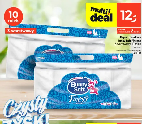 Papier toaletowy Bunny Soft Finesse 3-warstwowy 10-pak promocja w Dealz