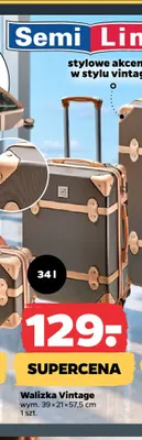 Walizka Vintage Semi Line 39x21x57,5 cm promocja w Netto
