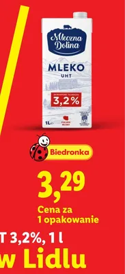 Mleko UHT 3,2% Mleczna Dolina promocja w Lidl