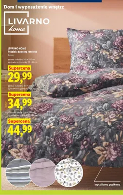 Pościel z bawełną renforcé LIVARNO home 160x200 cm promocja w Lidl