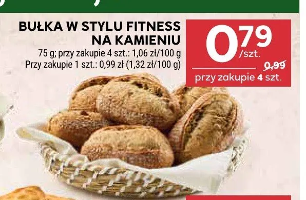 Bułka w stylu fitness na kamieniu promocja w Stokrotka