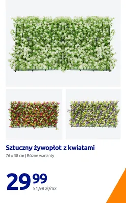 Sztuczny żywopłot z kwiatami czerwono-żółtymi 76x38cm promocja w Action