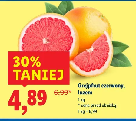 Grejpfrut czerwony luzem promocja w Lidl