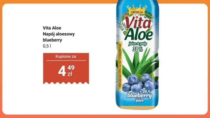 Napój aloesowy Vita Aloe blueberry promocja w Dino