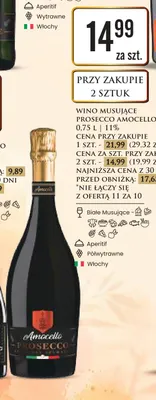 Wino musujące Prosecco Amocello 11% promocja w Dino