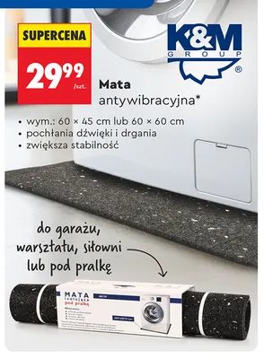 Mata antywibracyjna K & M Group 60x60 cm promocja w Biedronka