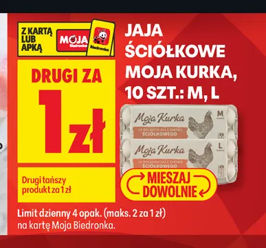 Jajka kurze ściółkowe Moja Kurka L promocja w Biedronka