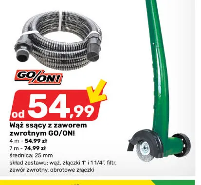 Wąż ssący z zaworem zwrotnym GO/ON! 7 m promocja w Bricomarche