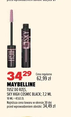 Tusz do rzęs Maybelline Sky High Cosmic Black promocja w Drogerie Natura