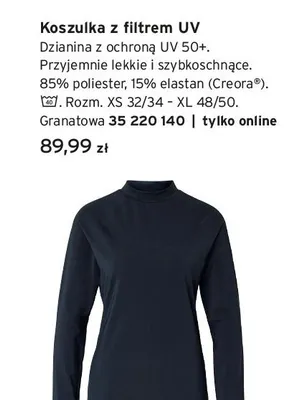 Koszulka z filtrem UV promocja w Tchibo