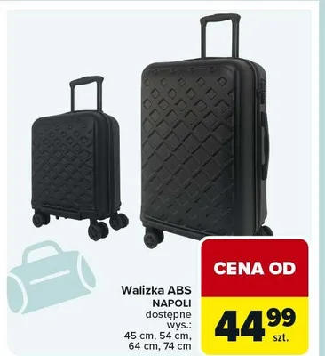 Walizka ABS Napoli dostępne wys.: 45 cm, 54 cm, 64 cm, 74 cm promocja w Carrefour