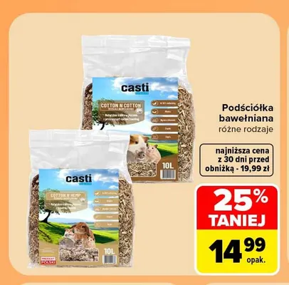 Podściółka bawełniana Casti promocja w Carrefour
